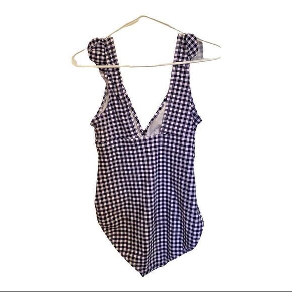 Kona Sol Blue & White Checkered One Piece. Super Cute! - Picture 3 of 5